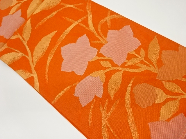  紗 桔梗模様織出し袋帯